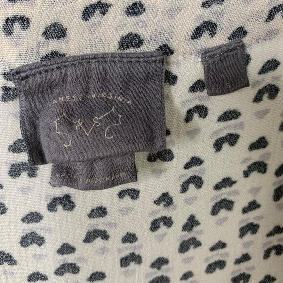 Anthropologie Vanessa Virginia Heart Print Top Women's Ladder Lace Tunic Size S - Picture 4 of 11